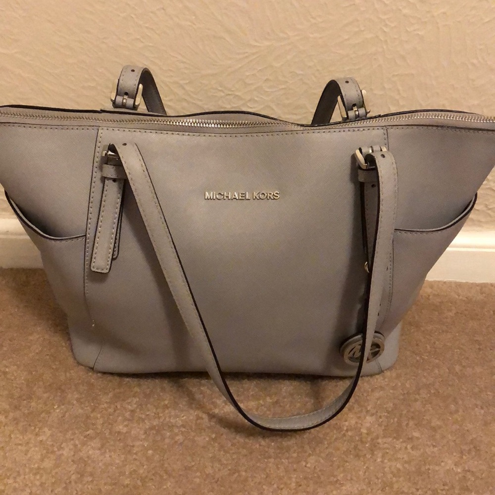 Gray Michael Kors purse